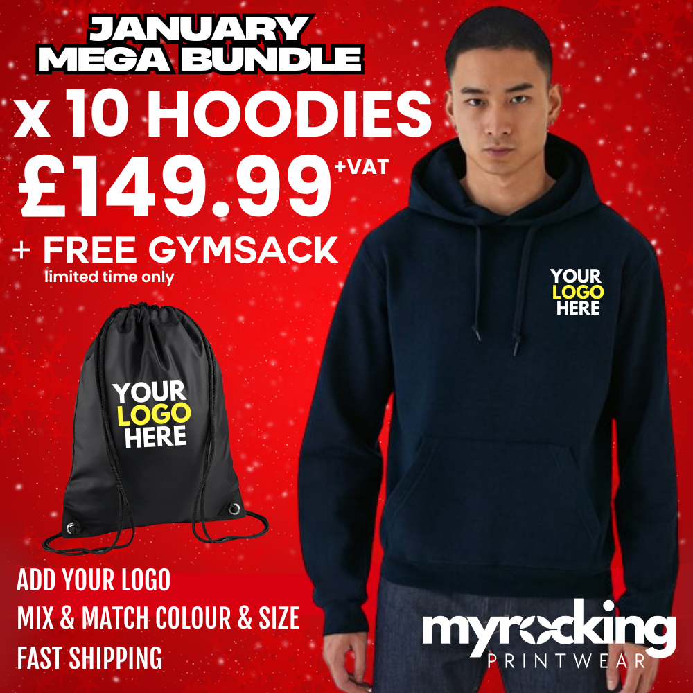 10x Printed Adults Hoodies + FREE GIFT Winter Bundle 3