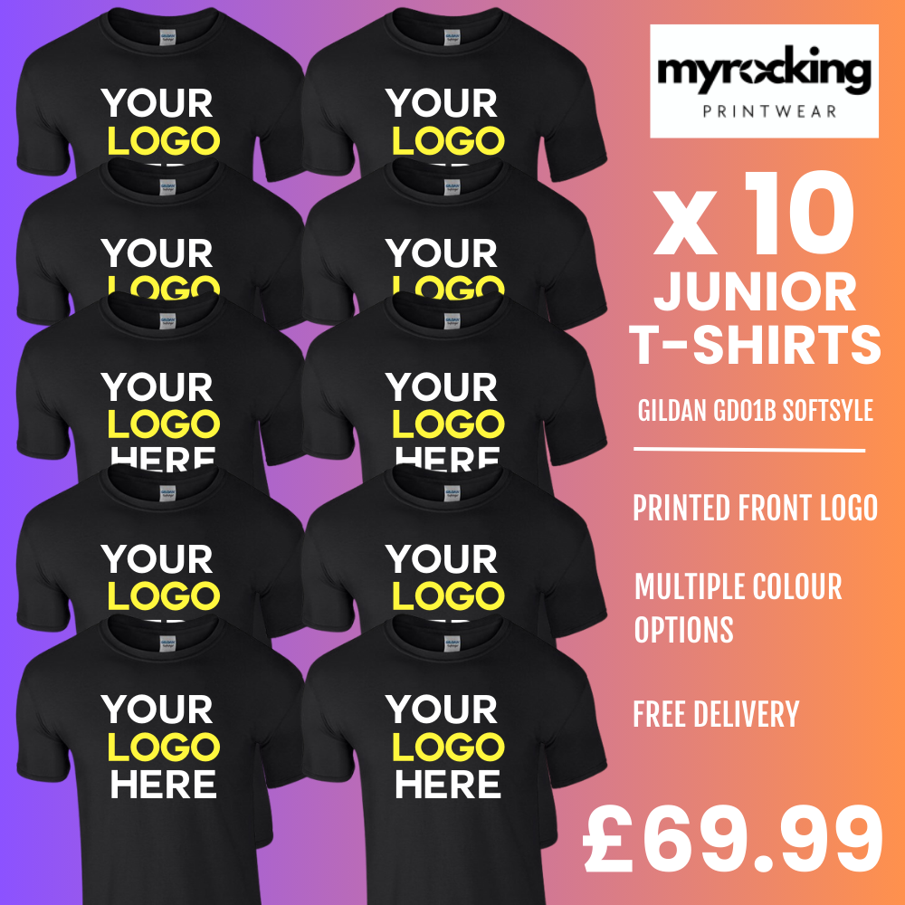 10x Printed Junior T-Shirt Bundle- Gildan Softstyle